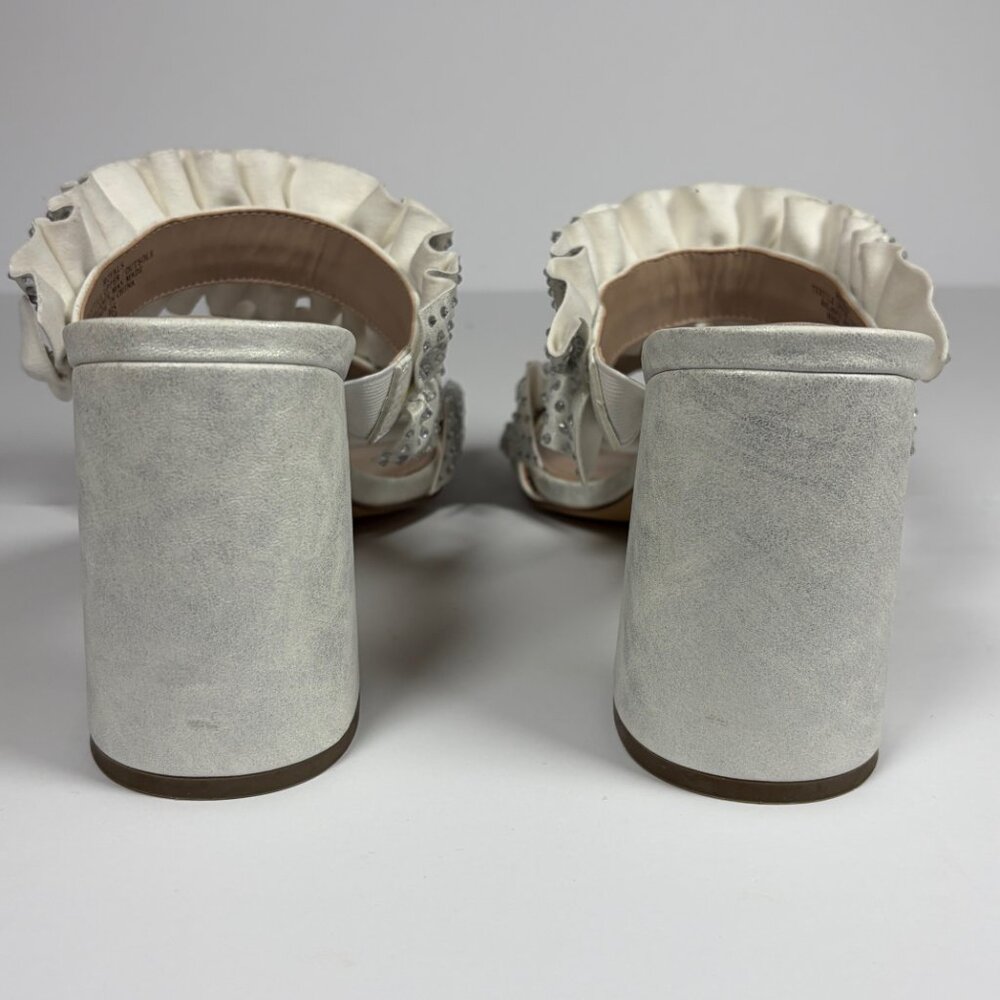 Charles by Charles David Royals Sandals Women’s 11 White Rhinestone Block Heel - Picture 6 of 14